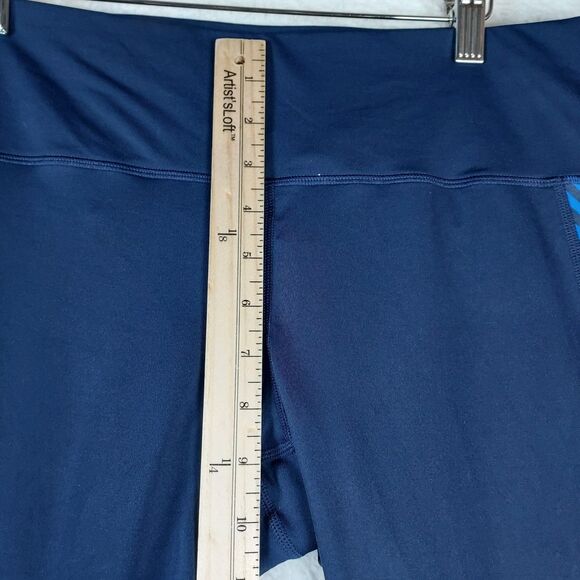 Athleta Women’s Blue Stripe Mesh Pocket Athletic Leggings Size XL Nylon Blend - Picture 8 of 10